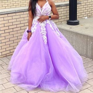 Purple princess sweet 16 prom or wedding dress pouf